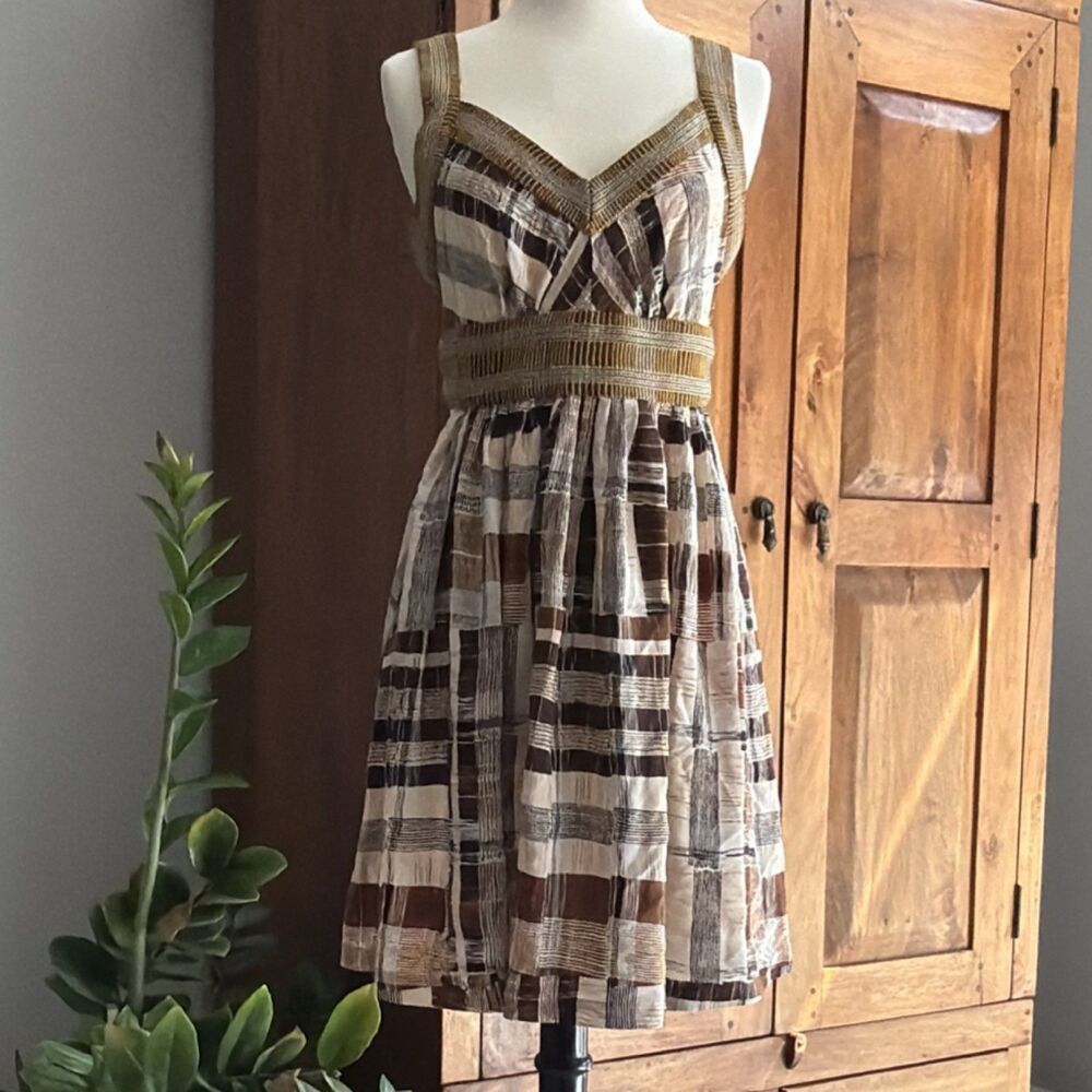 Plenty by Tracy Reese Anthropologie Silk A-Line Dress 8